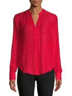 Lord & Taylor Charlotte Diamond Jacquard Blouse