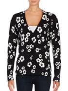 Lord & Taylor Floral Button-front Cardigan