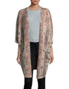 Lucky Brand Multi-print Open-front Cardigan