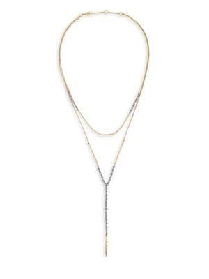 Sole Society Goldtone & Hematite Two-row Necklace