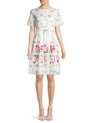 Max Mara Studio Floral Cotton Fit-&-flare Dress