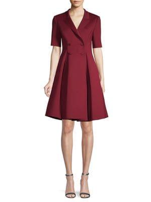 Badgley Mischka Platinum Notch-collar Double-breasted Dress