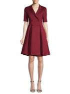 Badgley Mischka Platinum Notch-collar Double-breasted Dress