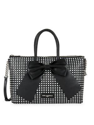 Karl Lagerfeld Paris Printed Bow Satchel Bag