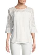 Karl Lagerfeld Paris Pleated Lace Top