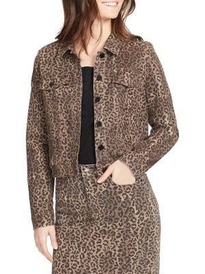 William Rast Lenna Cheetah Denim Jacket