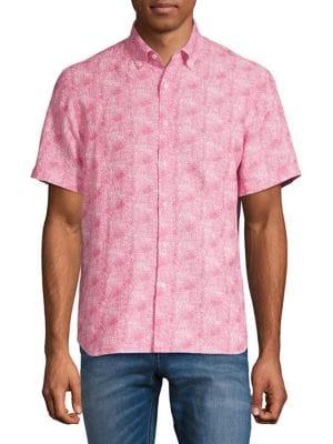 Black Brown Tropical Linen Shirt