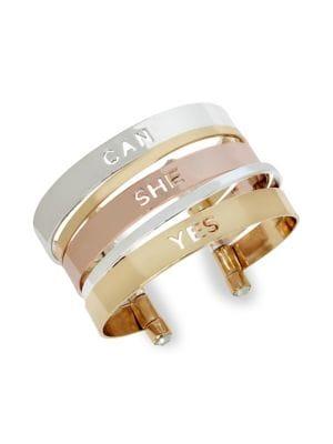 Bcbgeneration Yes She Can Affirmation Cuff Bracelet
