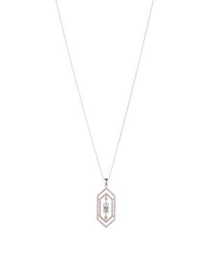 Carolee Crystal Bouquet Crystal Long Hexagon Pendant Necklace