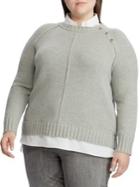 Lauren Ralph Lauren Plus Overlay Cotton-blend Sweater