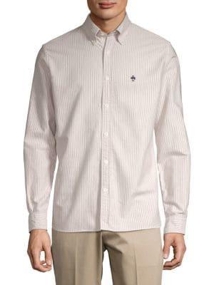 Brooks Brothers Red Fleece Striped Oxford Button-down Shirt