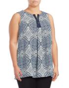 B Collection By Bobeau Scarf Printed Tunic Top