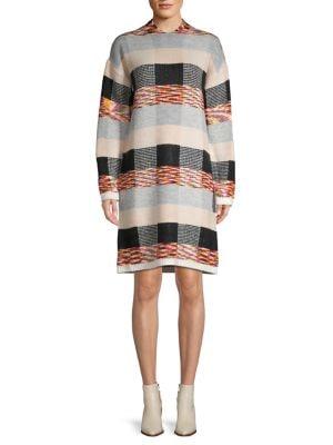 Solutions Hooded Striped Sweater Dress