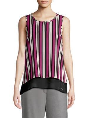 Michael Michael Kors Striped Sleeveless Twofer Top