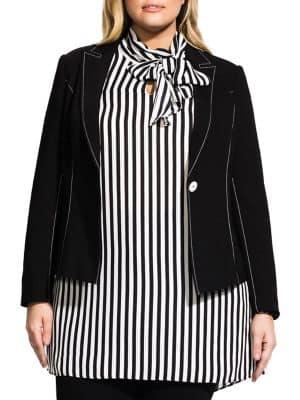 City Chic Plus Contrast Stitched Jacket