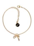 Karl Lagerfeld Paris Klassic Swarovski Crystal Choupette Lock & Key Charm Bracelet