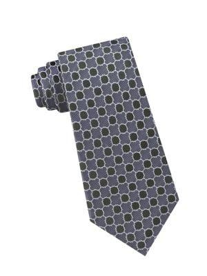 Calvin Klein Lattice Medallion Silk Tie