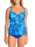 Shape Solver Reflections Printed Tiered Tankini