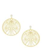 Jessica Simpson Faux Pearl Round Drop Earrings