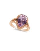 Le Vian Chocolatier White Diamonds, Brown Diamonds, Pink Amethyst And 14k Rose Gold Ring