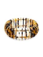 Trina By Trina Turk Geo Jewels Goldtone Br-half Moon Stretch Bracelet