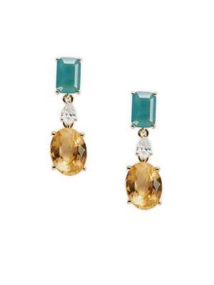 Nadri Verdana Stone-link Drop Earrings