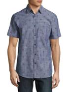 Sovereign Code Geo Print Chambray Button-down Shirt