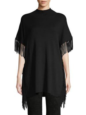 Elie Tahari Cyrus Merino Wool Fringe Sweater