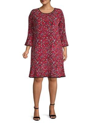 Michael Michael Kors Plus Floral Flounce Dress