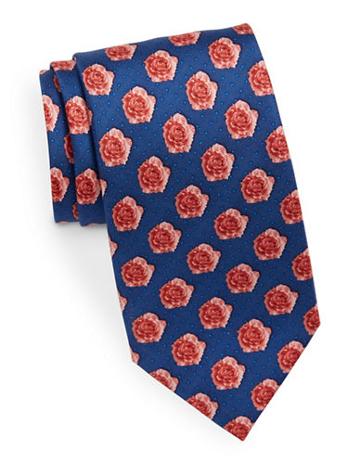 Lord & Taylor The Mens Shop Free Spirit Rose-print Silk-blend Tie