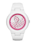Adidas Matte Silicone Pink Logo-print Watch
