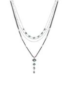 Lucky Brand Silvertone Abalone 3-layer Necklace