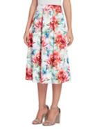 Tahari Arthur S. Levine Petite Floral Pleated Midi Skirt