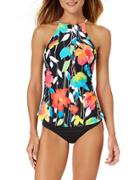 Anne Cole Growing Floral Printed Tankini Top