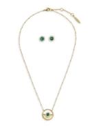 Sole Society 12k Goldtone & Multi-stone Pendant Necklace & Stud Earrings Set