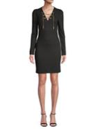 Michael Michael Kors Striped Chain Long Sleeve Sheath Dress