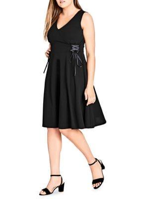 City Chic Plus Lace Side Dress