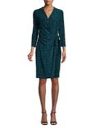 Anne Klein Printed Three-quarter Sleeve Wrap Dress