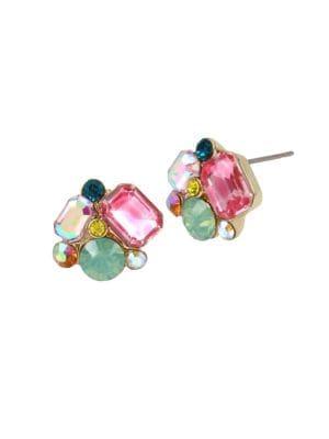 Betsey Johnson Paradise Lost Crystal Cluster Stud Earrings