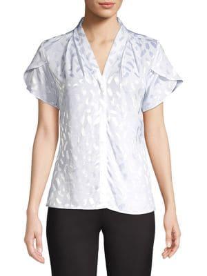 Calvin Klein Ruffled V-neck Top