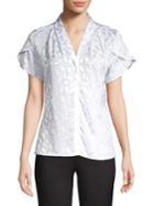 Calvin Klein Ruffled V-neck Top