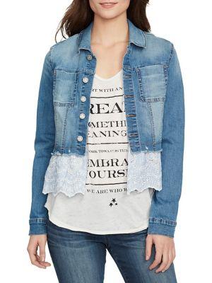 William Rast Lace-up Back Denim Jacket