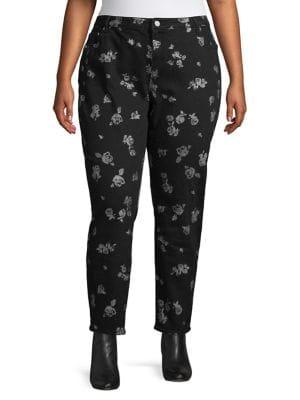 Michael Michael Kors Plus Floral Straight-leg Jeans