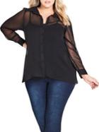 City Chic Plus Dynamic Relaxed-fit Button-down Shirt