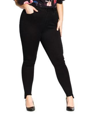 City Chic Plus Ankle Step Skinny Jeans