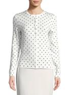 Lord & Taylor Plus Dotted Cotton Cardigan