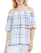 Two By Vince Camuto Timeless Plaid Blouse