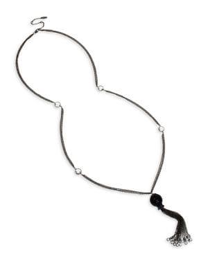 Miriam Haskell Montana Stone Fireball Tassel Pendant Necklace