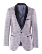Paisley And Gray Slim-tailored Geometric Jacquard Suit Jacket