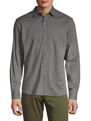 Black Brown Button-down Shirt